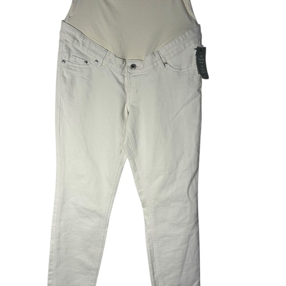 H&M Mama Maternity Straight Ankle Jeans Beige Size Small NWT - Picture 3 of 11